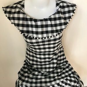 Ann Taylor black gingham checked dress.